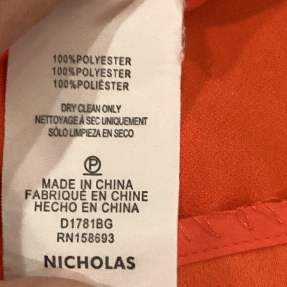 Revolve NICHOLAS Cut Out Tie-Front Orange Sleeveless V neck fitted Midi Dress 2 - Picture 5 of 7